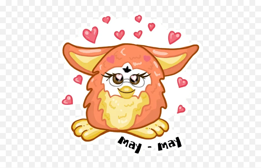 Fluffy Friend Stickers Set For - Happy Emoji,Furby Emoji