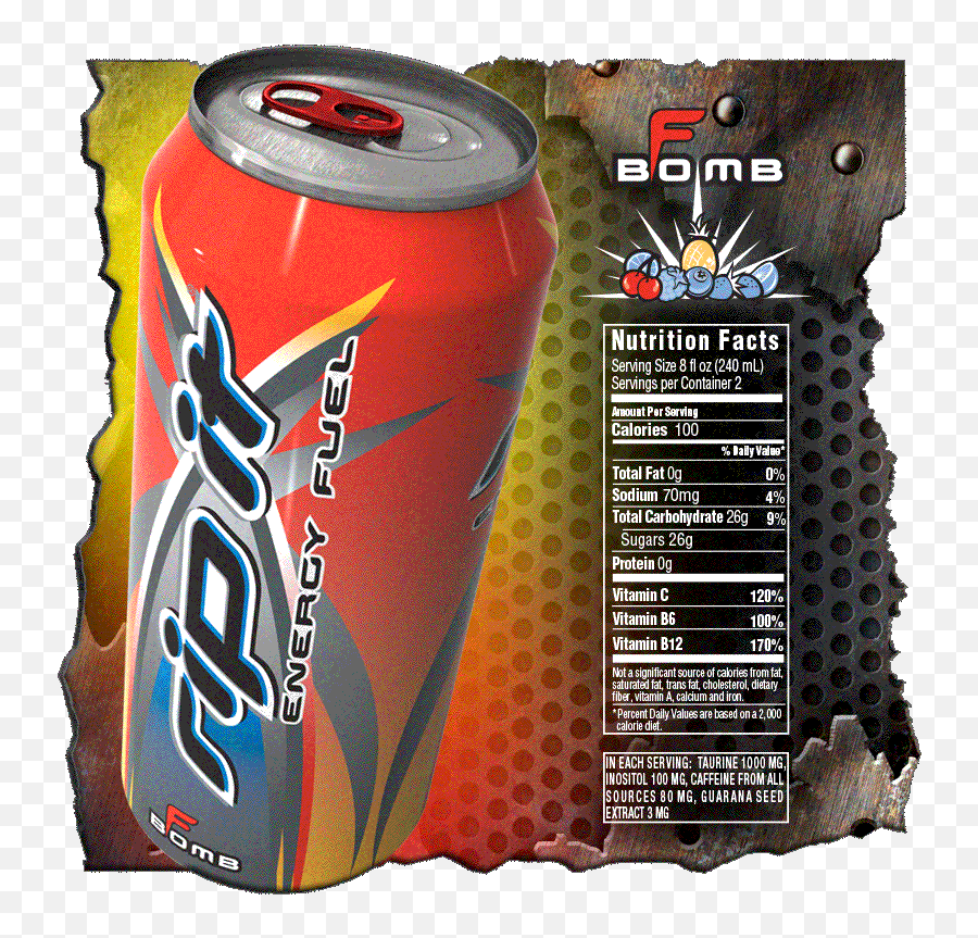 Rip It Energy Drink F Bomb 16oz Southern States Beverages Llc - Rip It Citrus Nutrition Facts Emoji,Emoji 2 Energy Drink