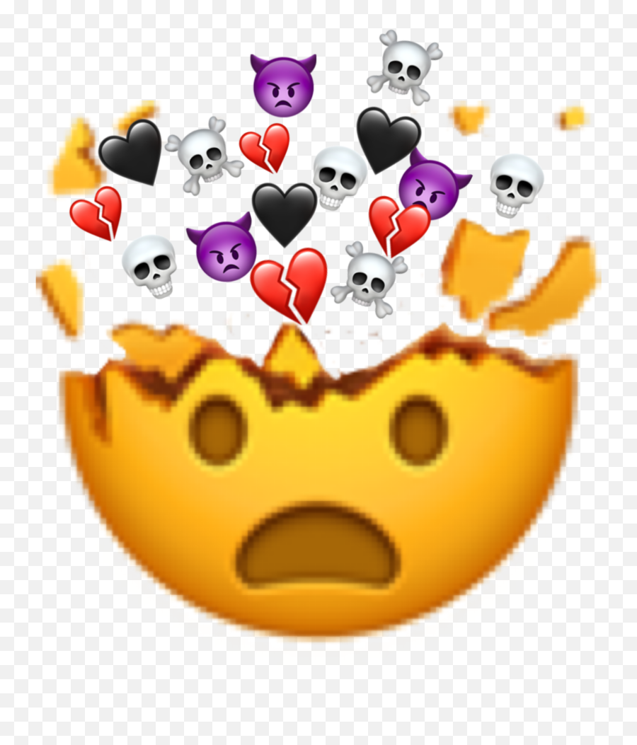 Emoji Mad Heartbroken Brokeup Shocked - Emoji Picsart,Mindblown Emoji