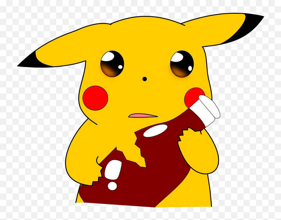 Sad Pikachu With Ketchup Emoji,Ketchup Emoji