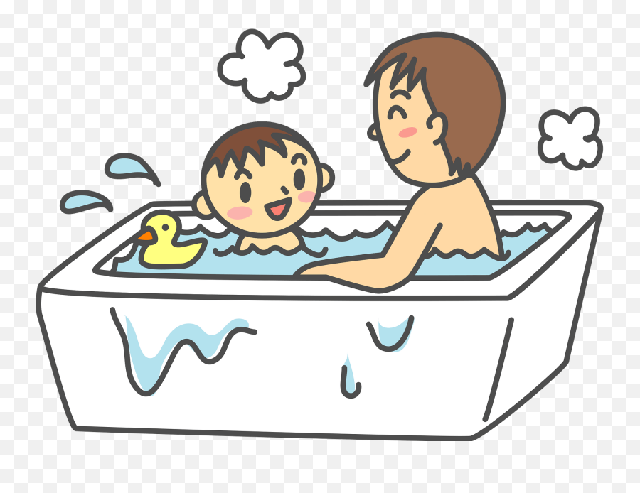 Son Are Taking A Bath Clipart - Dad In A Tub Clipart Emoji,Hot Tub Emoji