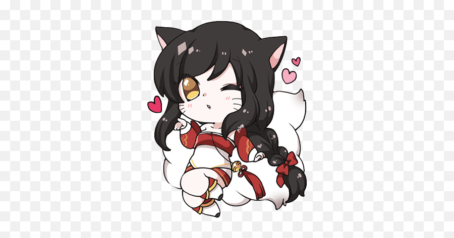 Chibi Girl Emoji - Chibi League Of Legends Ahri,Emoji Girl Ios10