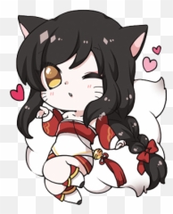 Chibi Girl Emoji - Chibi League Of Legends Ahri,Emoji Girl Ios10