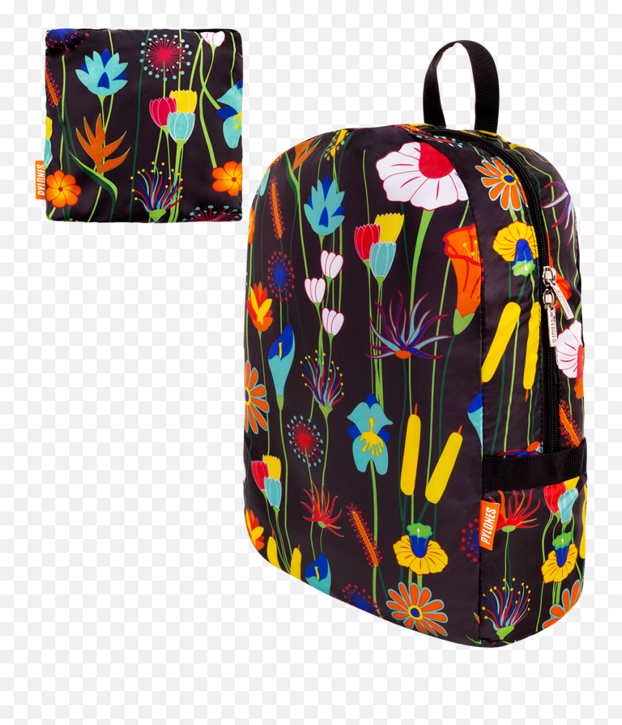 Foldable Backpack - Pocket Bag Jardin Fleuri Emoji,Backpack Emoji