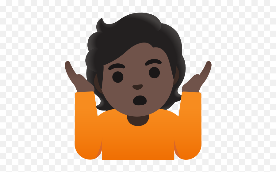 Dark Skin Tone Emoji - Person Shrugging Emoji,Shrug Emoji Android
