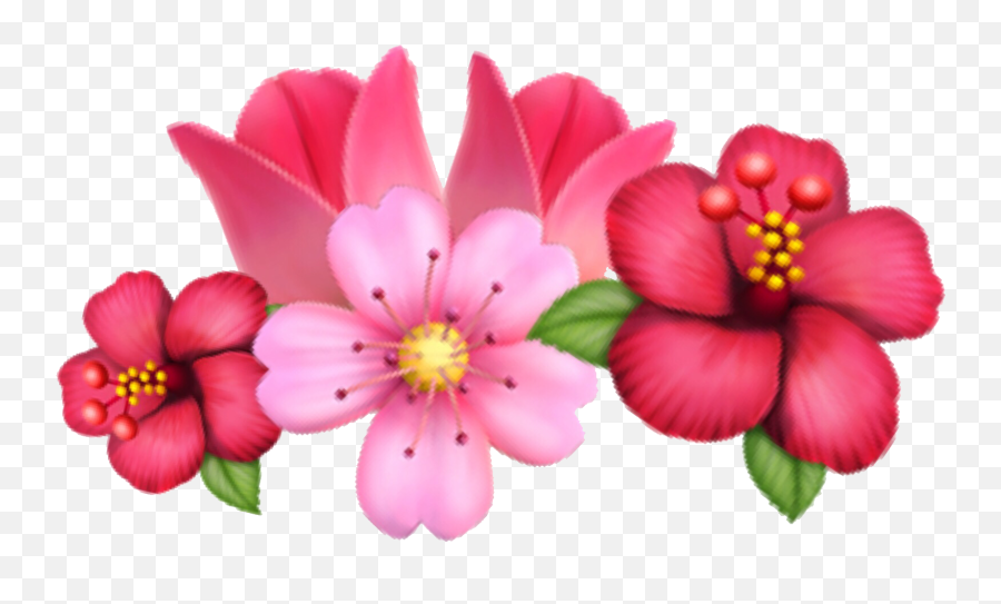 Flower Emoji Sakura Tulip Crown Sticker - Flower Crown Emoji Png,Cherry Blossom Emoji