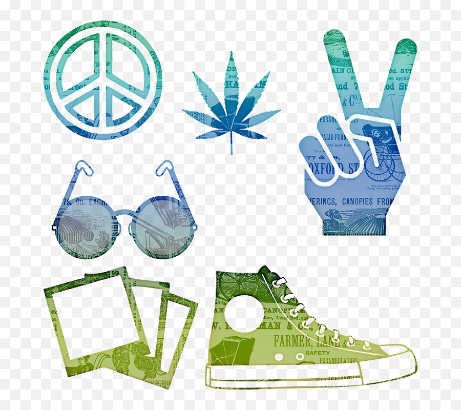 John Lennon Glasses Hippie Peace Sign - Hippie Tegn Emoji,Peace Sign Emoticon