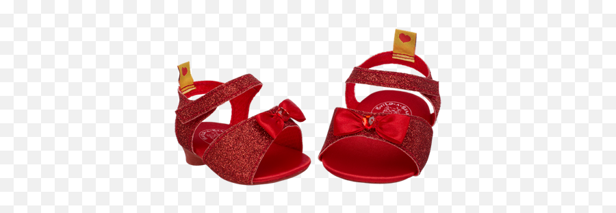 Red Glitter Heart Heels - Build A Bear Heels Emoji,Emoji Slippers Justice