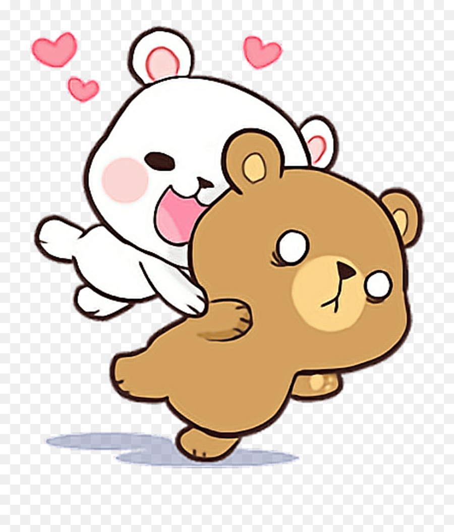Lovely Bear Love Heart Soft Inlove - Milk Mocha Stickers Emoji,Stalker Emoji
