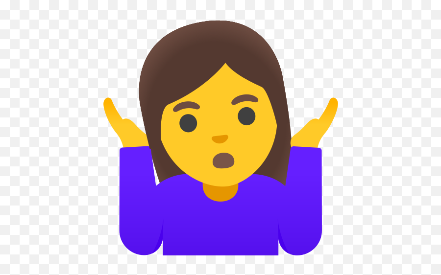 Woman Shrugging Emoji - Don T Know Emoji Girl,Shoulders Shruugged Emoticon With Male Gender
