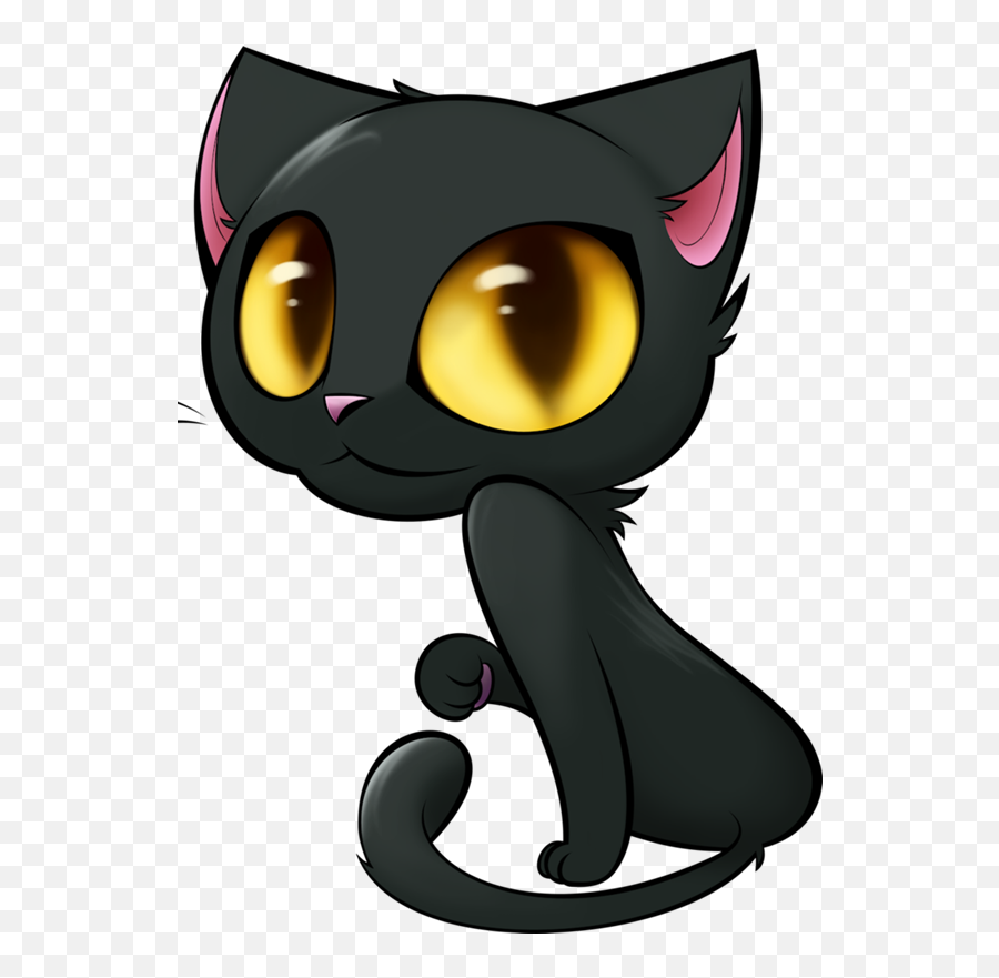 Emotions Clipart Cat - Cute Black Cat Drawing Png Download Gatos Negros Dibujos Animados Emoji,Black Cat Emoji