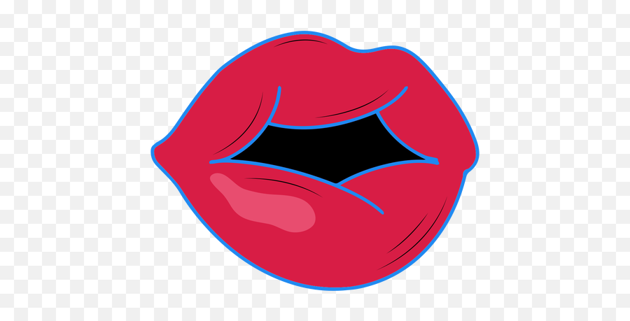 Sensuous Lips Color - Stroke Transparent Png U0026 Svg Vector File Girly Emoji,Sealed Lips Emoji Png