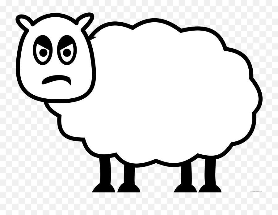 Sheep Outline Coloring Pages Sheep 3 Printable Coloring4free - Dot Emoji,Popeye Cancelled For Emoji Movie