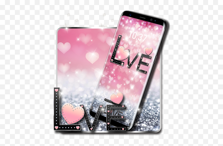 Pink Love Heart Diamond Glitter Theme - Smartphone Emoji,Diamon Emoji