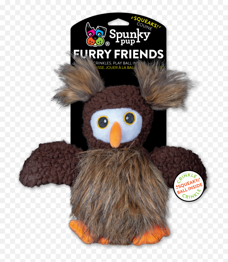 Spunky Pup Furry Friends Owl With Ball - Spunky Pup Furry Friends Emoji,Emoji Squeaky Ball Dog