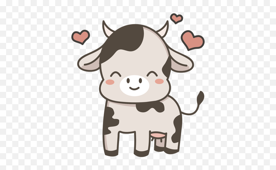 Lovely Cow Flat Transparent Png Svg - Dibujos De Vacas Kawaii Emoji,Cute Little Cow Emoticon