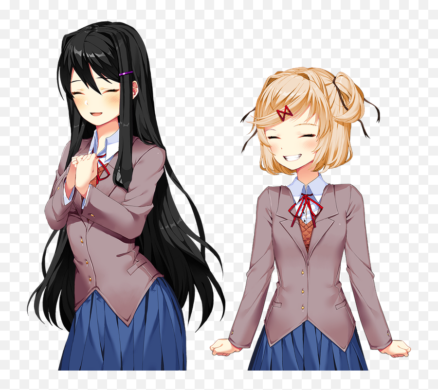 Natsuki And Yuri With Their Realistic - Yuri Ddlc Sprites Emoji,Ddlc Emoji