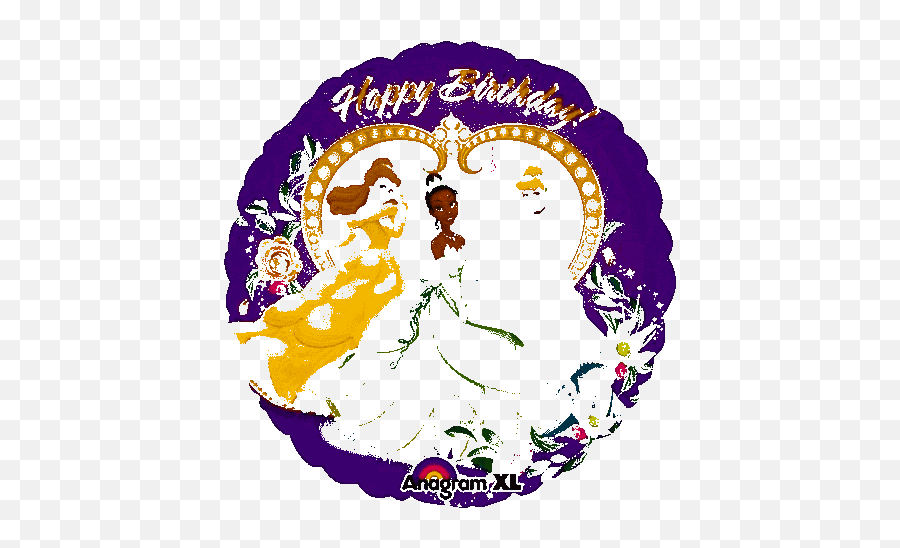 Happy Birthday Disney Princess Foil - Dot Emoji,Glam Emoji Birthday Party