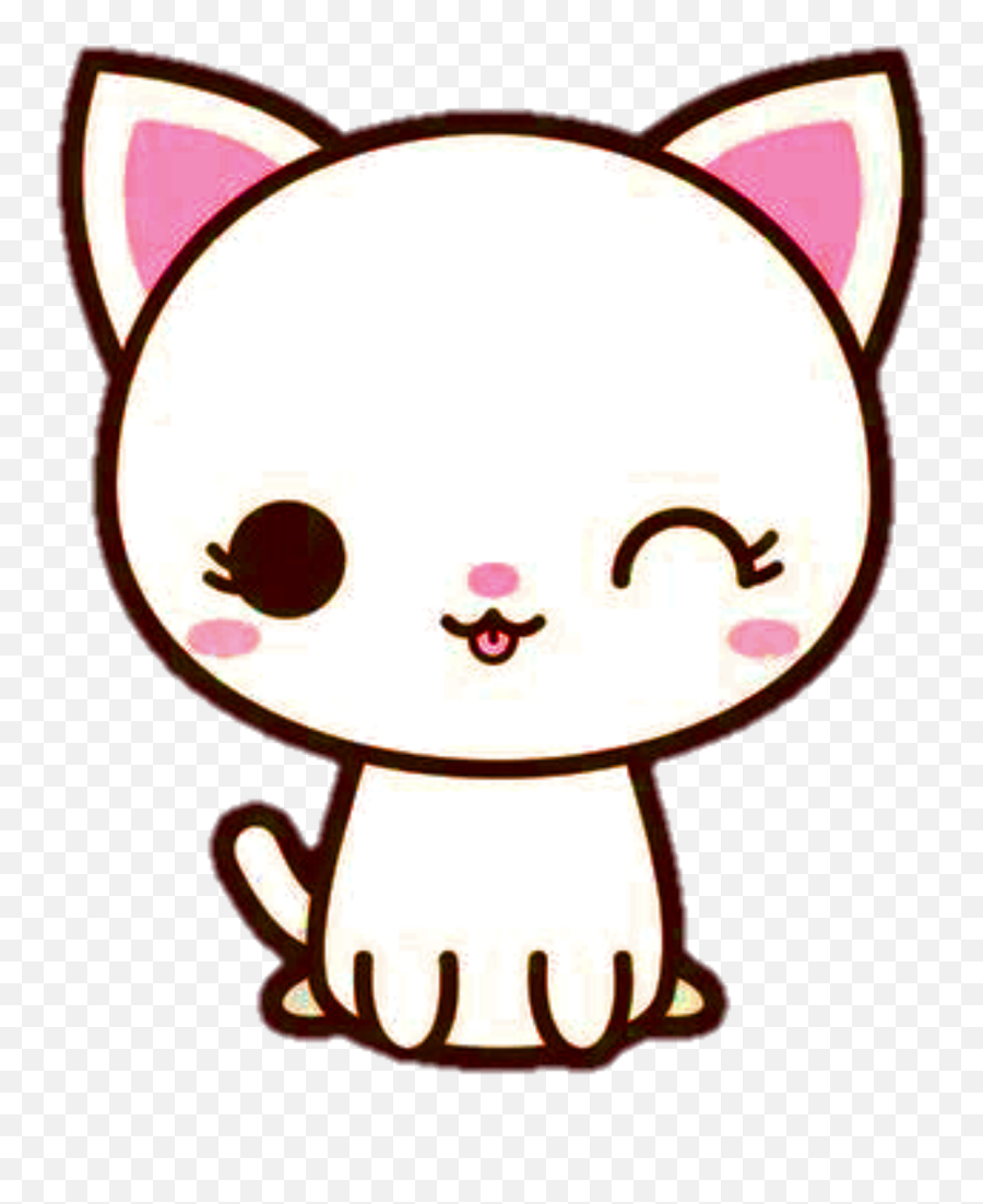 Kittyadorablecattycatpicsartcutecat - Easy Kawaii Cute Animal Drawings Emoji,Kawai Emotions Lineart