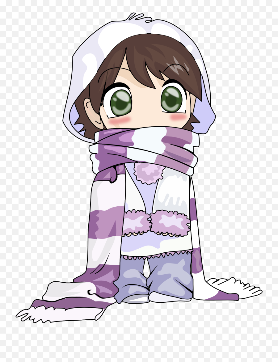 Clipartanime Girl In Cute Clothes - Anime Kid Winter Clothes Emoji,Anime Girl Can See Emotions As Colors Action