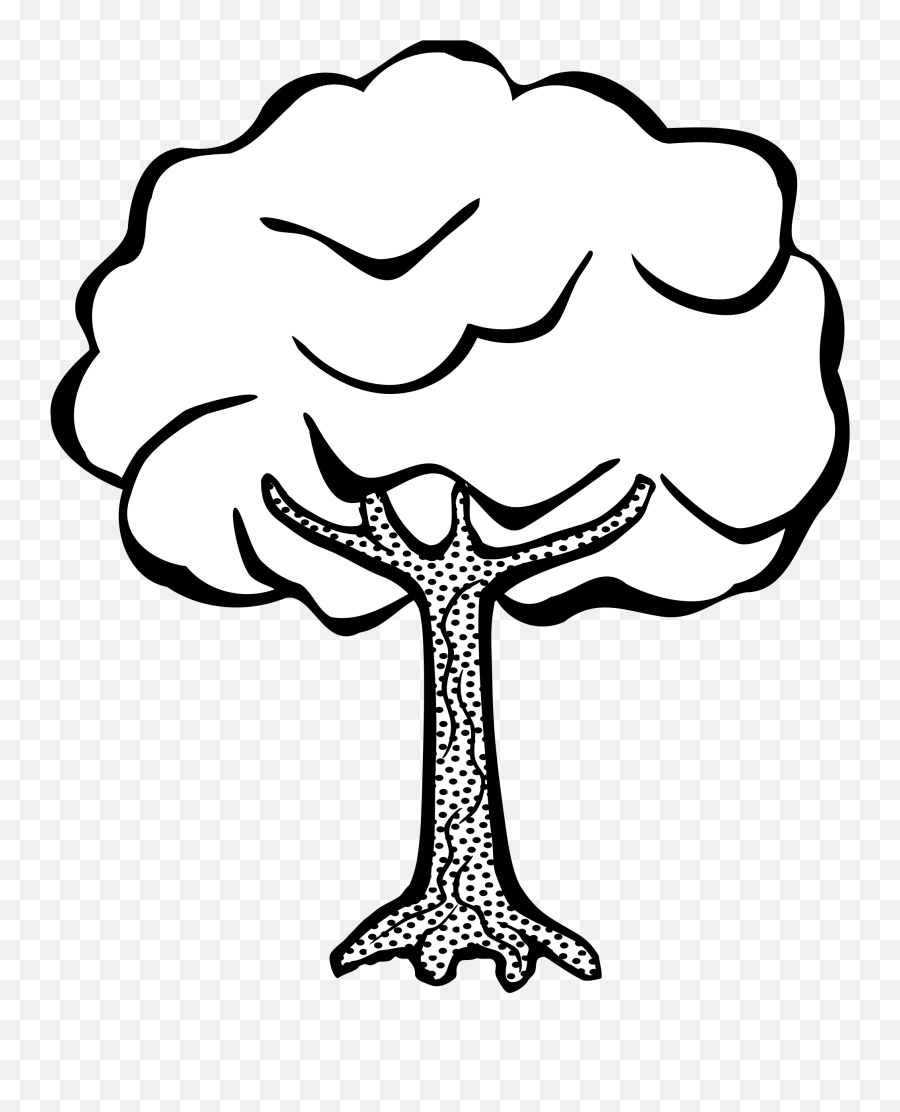 Simple Tree Clipart Black And White - Tree Black And White Clip Art Emoji,Emoji Black And White Simple