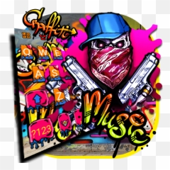 Graffiti Gun Mask Skull Keyboard Theme - Haval Grafiti Yazlar Emoji,Gun Emoji Android
