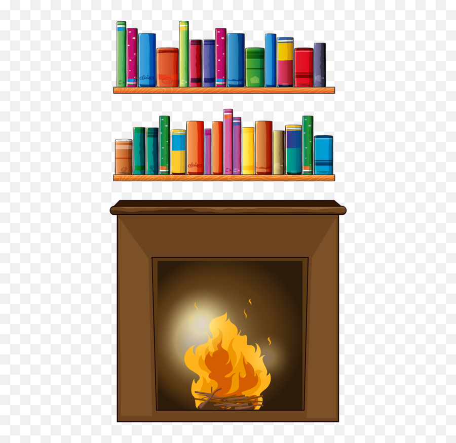 Download Fireplace And Books - Clip Art Emoji,Fireplace Emoji