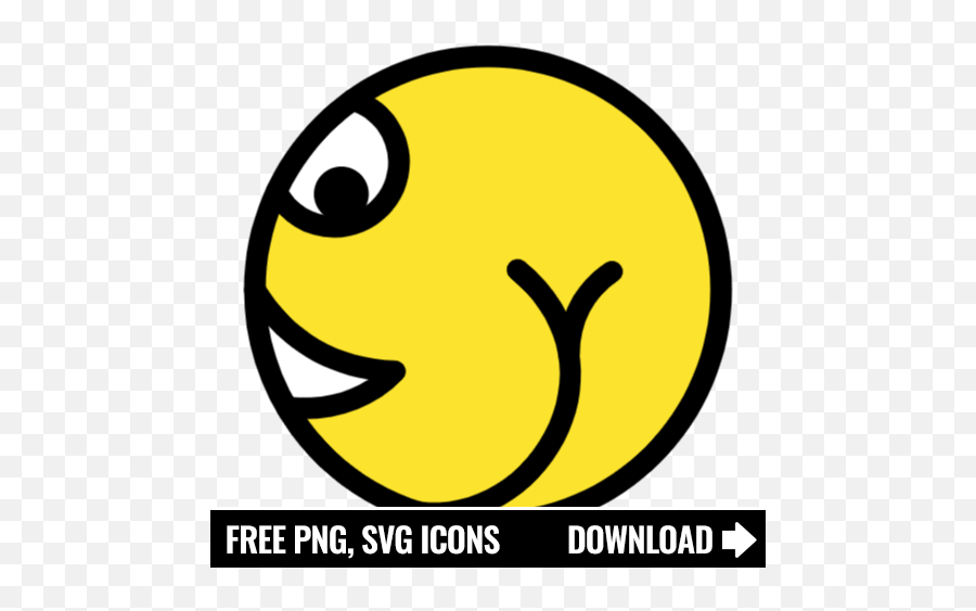 Free Ass Emoticon Icon Symbol - Zoom Logo Png Black Emoji,Butt Emoticon For Texting