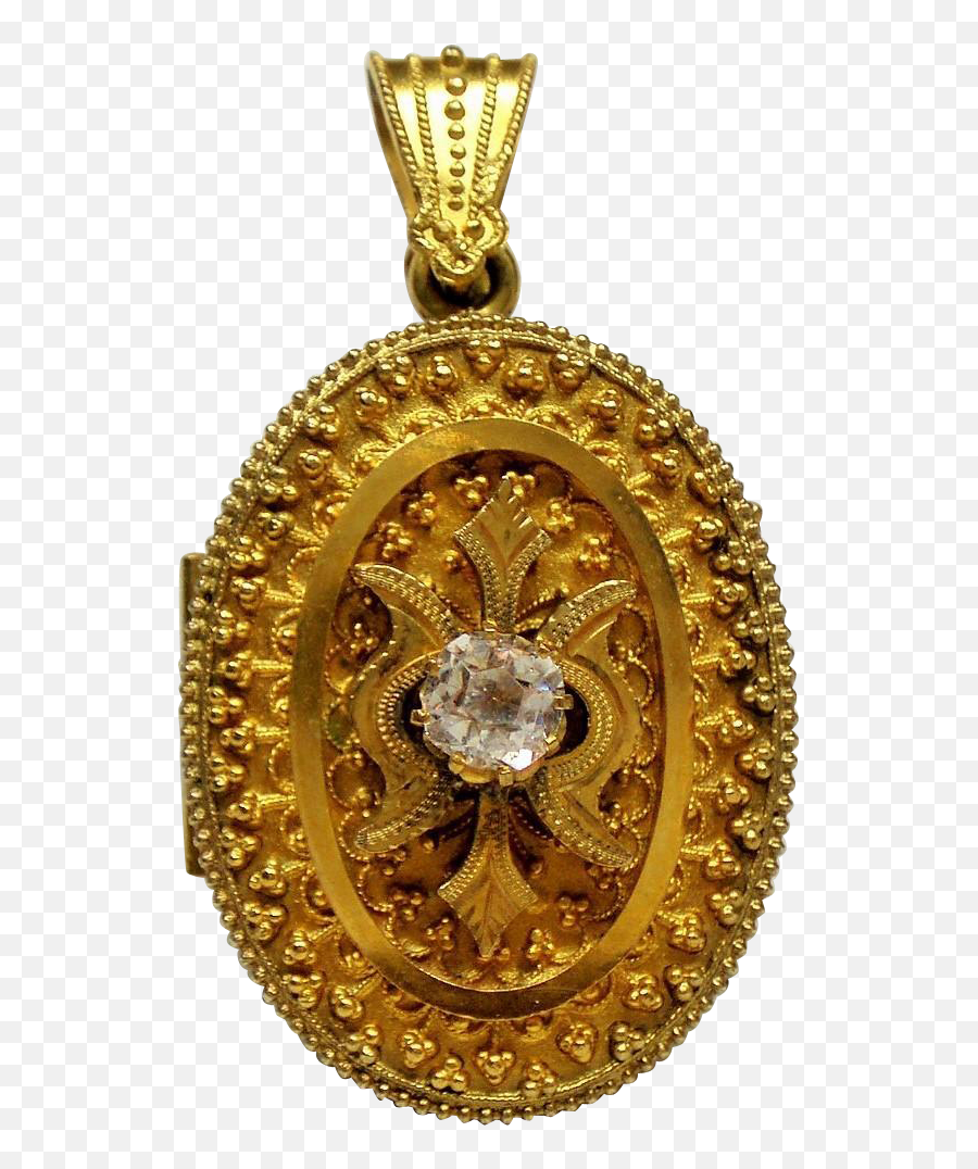 Lockets Antique Victorian Gold Filled Locket Pendant - Solid Emoji,Necklace For Emotions