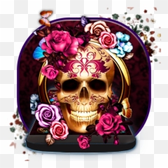 Colorful Floral Skull Theme - Hoodie And Legging 3d Emoji,Skeleton Emojis And Flower Emojis