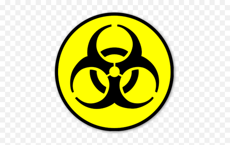 Biohazard Symbol Nuke Sticker - Sticker Mania Yellow Biohazard Symbol Png Emoji,Nike Symbol Emoji