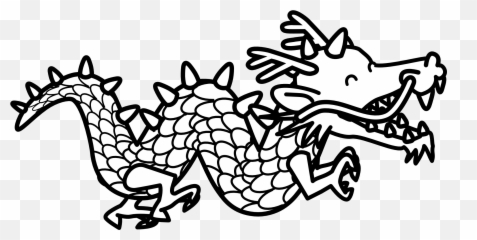 Dragon Castle Clip Art - Clip Art Library Chinese Dragon Clipart Black And White Emoji,Japanese Emoticon Dragon