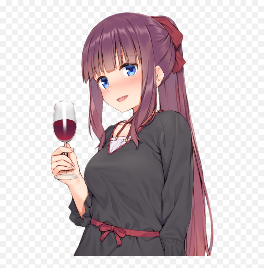 Girl Anime Girlanime Animegirl Sticker - Anime Girl Drinking Alchol Emoji,New Game! Anime Emojis