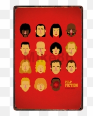 Mike86 Pulp Fiction Fight Club Reservoid Dogs Retro Movie - Pulp Fiction Movie Poster Art Emoji,Hisoka Emoticons