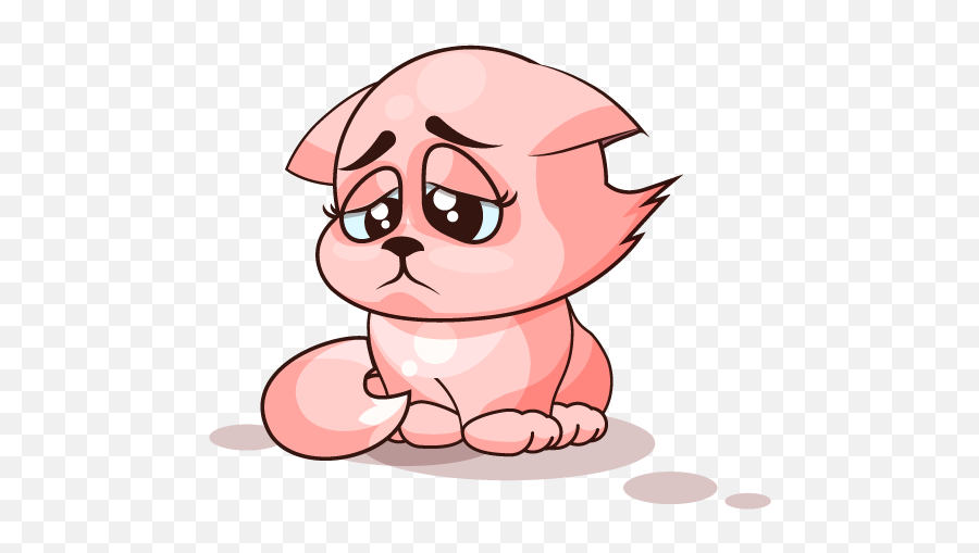 Adorable Cat Emoji Stickers By Suneel Verma - Transparent Sad Dog Cartoon,