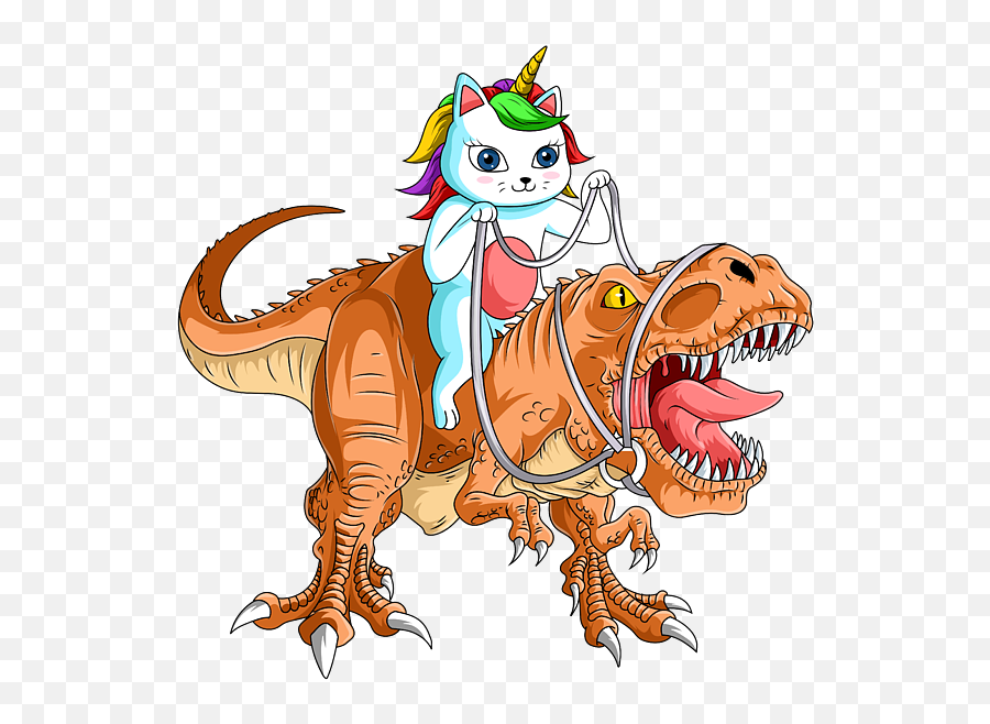 Caticorn For Men Women Kids - Cat Owner Dinosaur Trex Youth Fictional Character Emoji,Kitty Emotions For Kids