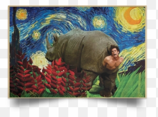 Posters U0026 Prints Rhino Scene Ace Ventura Starry Night Poster Emoji,Emotion With The Starry Night By Van Gogh