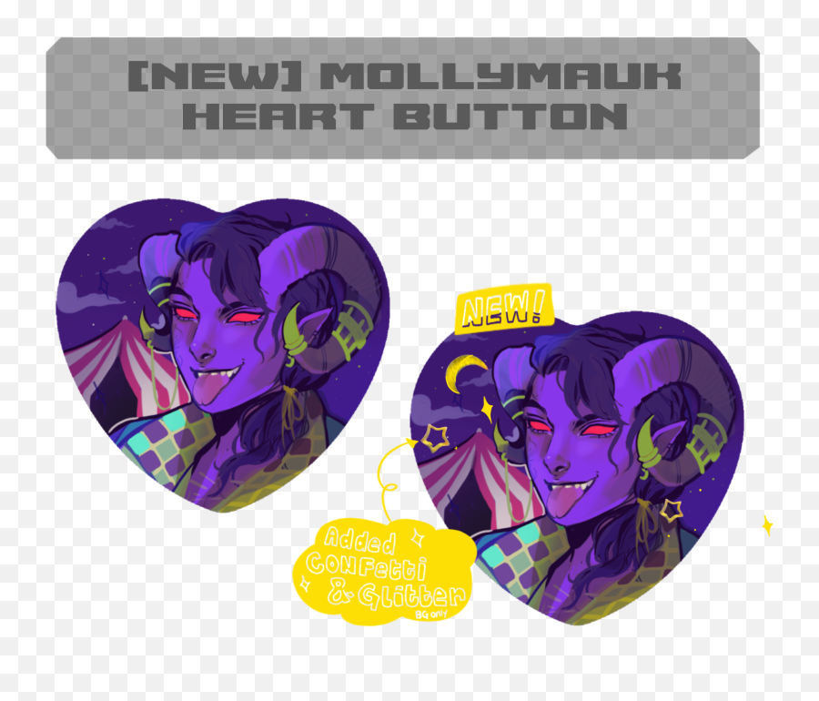 Mollymauk Heart Button Saturnberries Emoji,Confetti Emojis Png