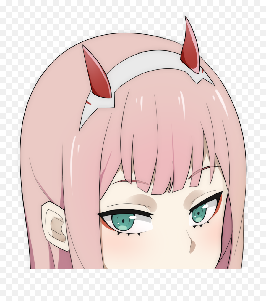 Zero Two - Darling In The Franxx Peeker Emoji,Slappinh Head Emojii