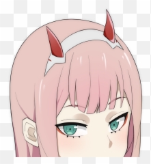 Zero Two - Darling In The Franxx Peeker Emoji,Slappinh Head Emojii