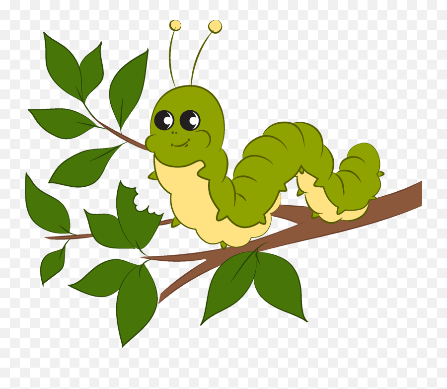 Caterpillar Clipart - Caterpillar Eating Leaf Clipart Emoji,Caterpillar Emoji