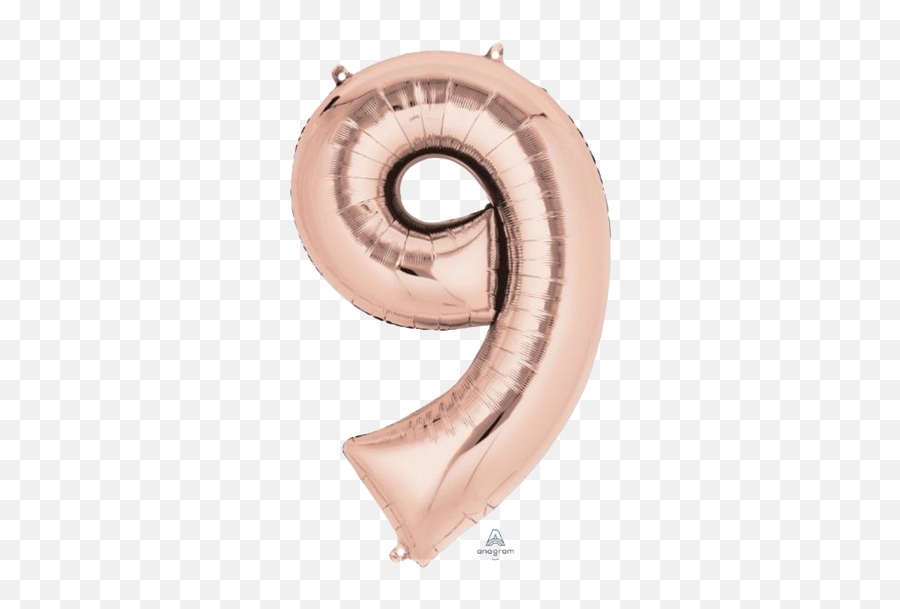 Number 9 Jumbo Rose Gold Foil Balloon - Number 9 Balloon Emoji,Rose Gold Emoji