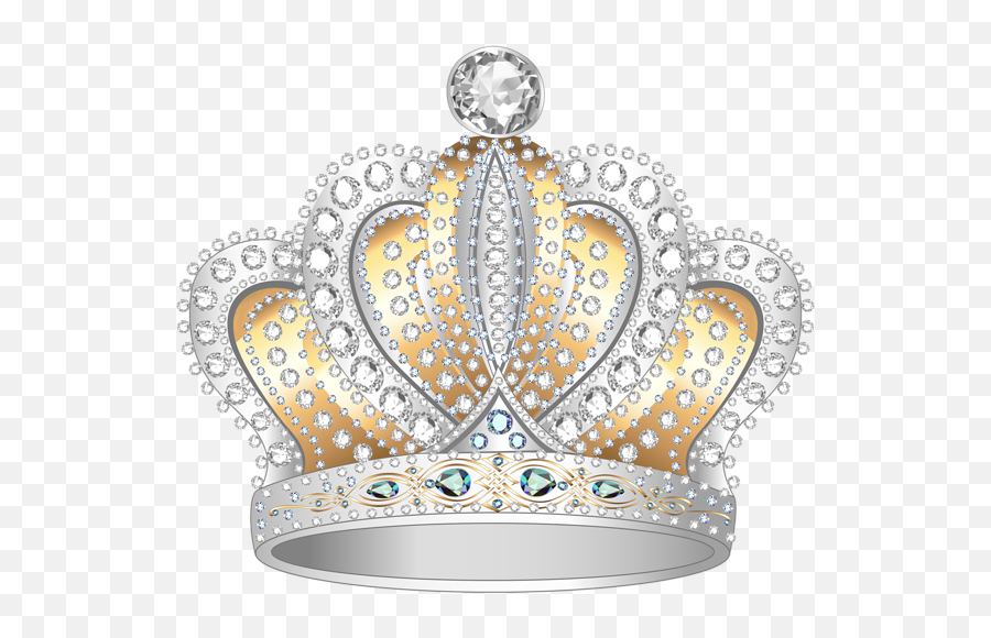 Clipart Diamond Silver Diamond Clipart - Gold Diamond Crown Png Emoji,Crown Diamond Emoji