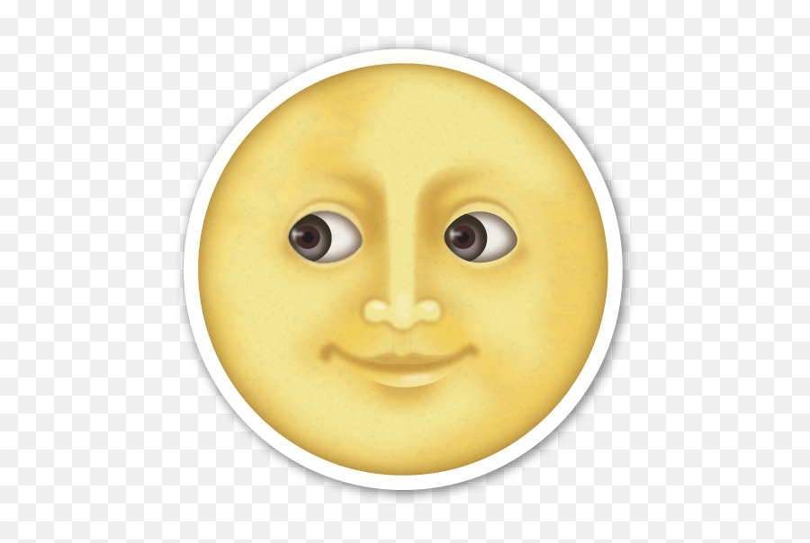 Full Moon With Face - Emoji,Moon Emoji