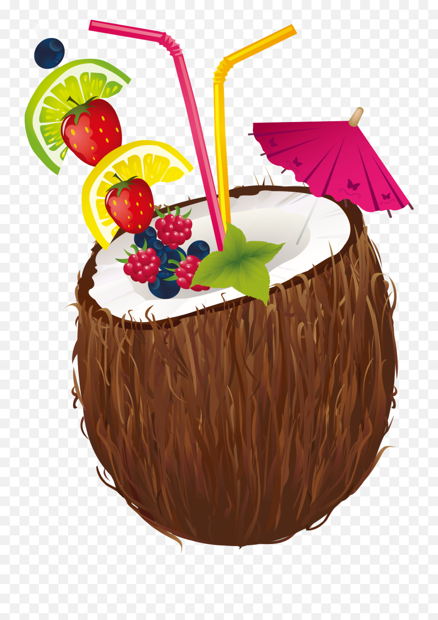 Cocktails Clipart Coconut Cocktails - Coconut Cocktail Clipart Emoji,Coco Emoji Clip