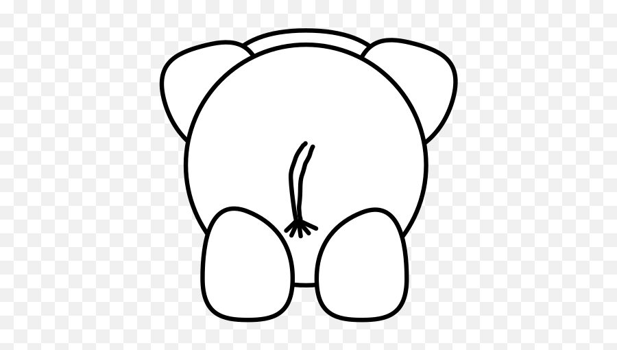 Elephant Rear - Bw Png Svg Clip Art For Web Download Clip Dot Emoji,Iphone Emojis Elephant