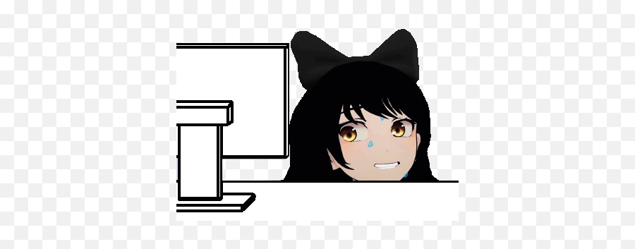 Blake Is Nervous For Her Episode Next Week Computer - Transparent Anime Computer Gif Emoji,Photos Cat Faces Emotion