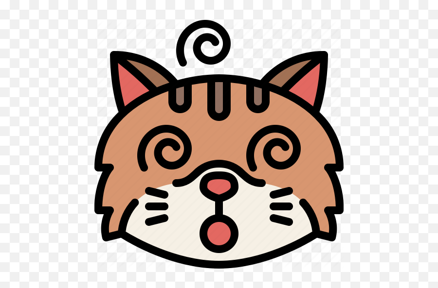 Animal Cat Dizzy Emoji Emotion Feeling Pet Icon - Download On Iconfinder Dot,Cat Emotion