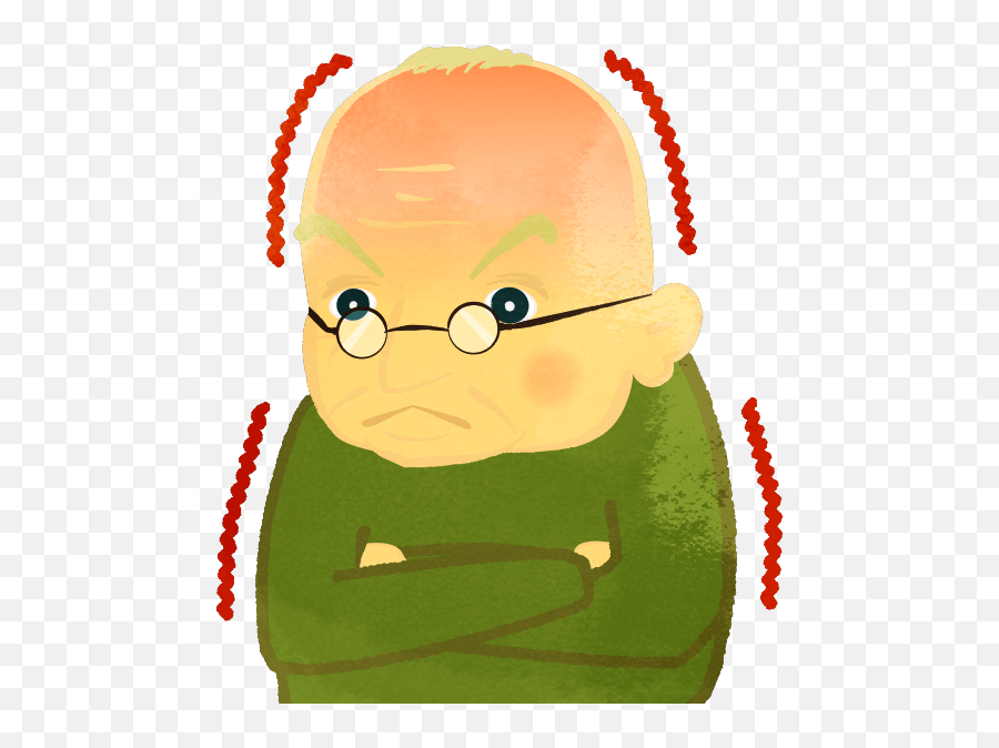 Shivering Dozing Angry Grandpa - Cute2u A Free Cute Emoji,Happy Face Angry Face Emoticon Jumper