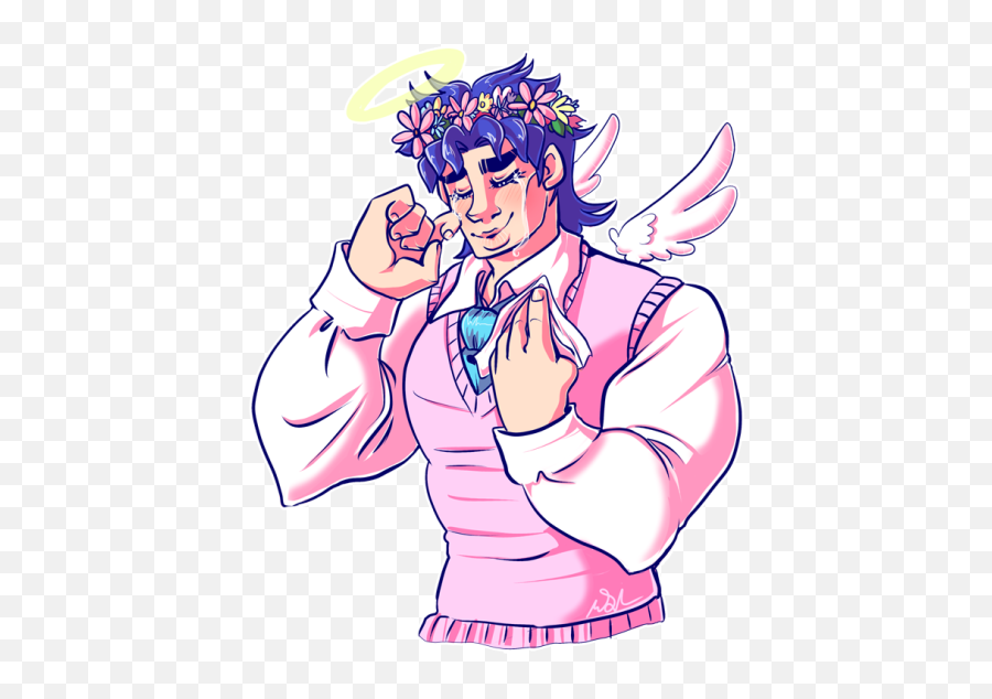 Beautifull Crying Angel Jonathan Jojou0027s Bizarre Adventure Emoji,The Emotion Adventure